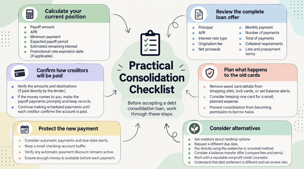 Practical checklist to review before accepting a debt consolidation loan